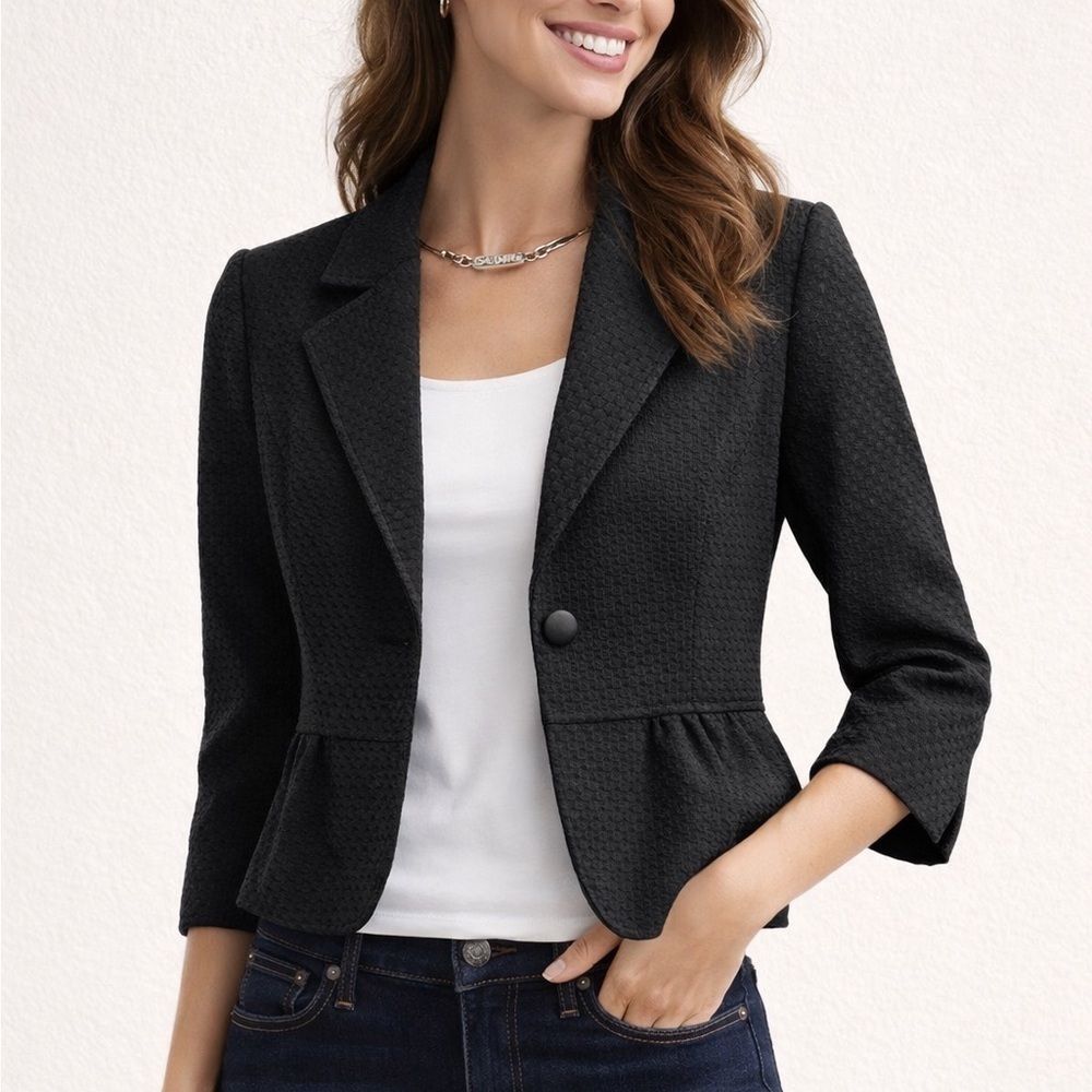 Alex Marie Black Textured Blazer